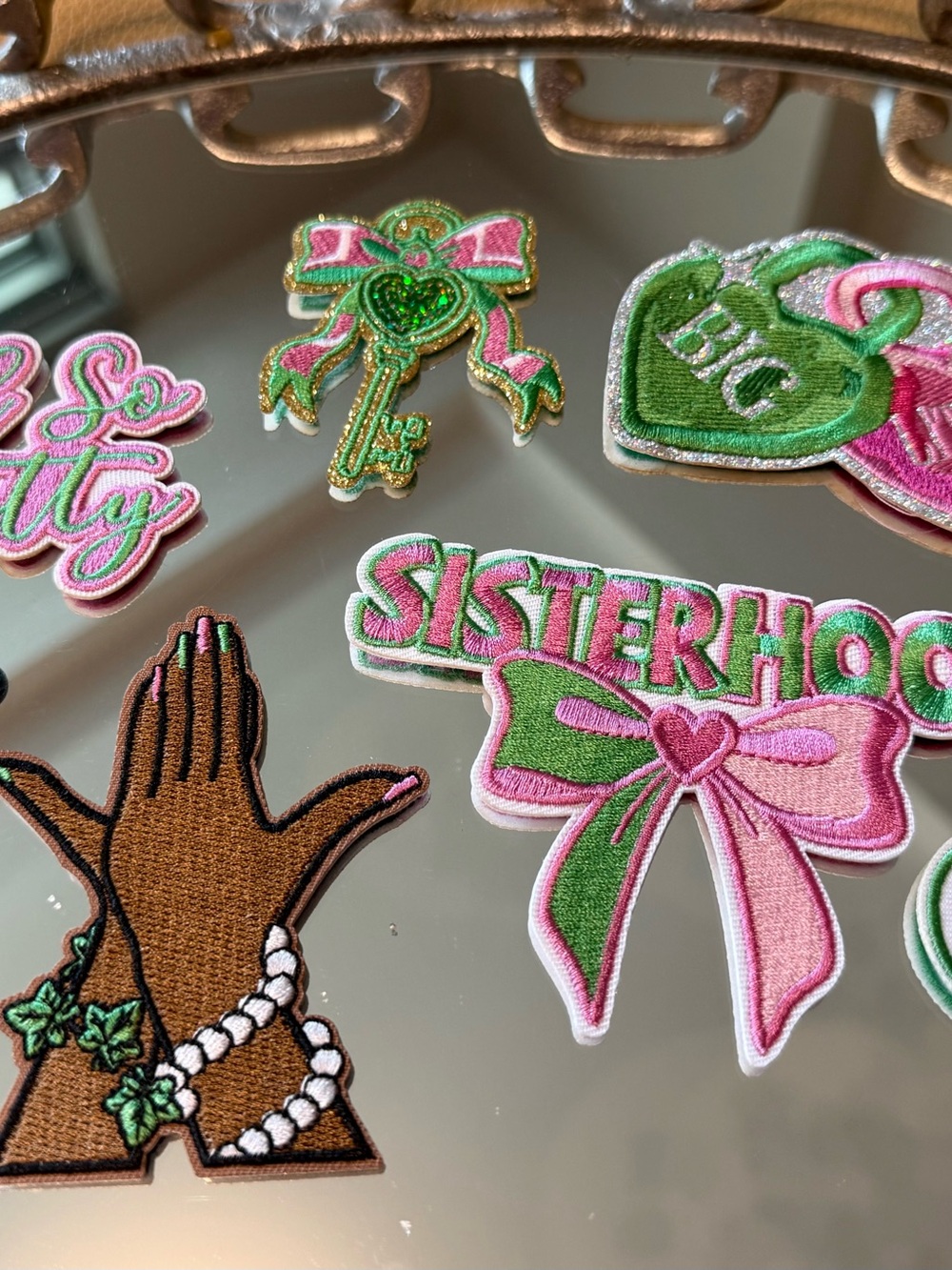 AKA Pink and Green Sorority Patches